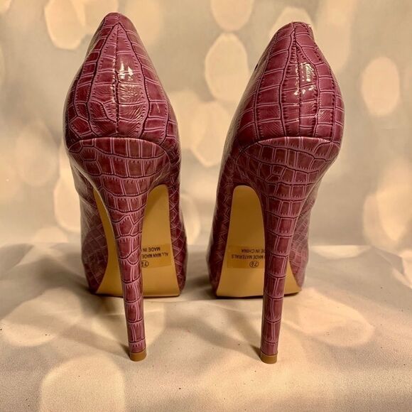 PURPLE PEEP TOE by SHOEDAZZLE 5” HEEL S-7.5 - Picture 3 of 4